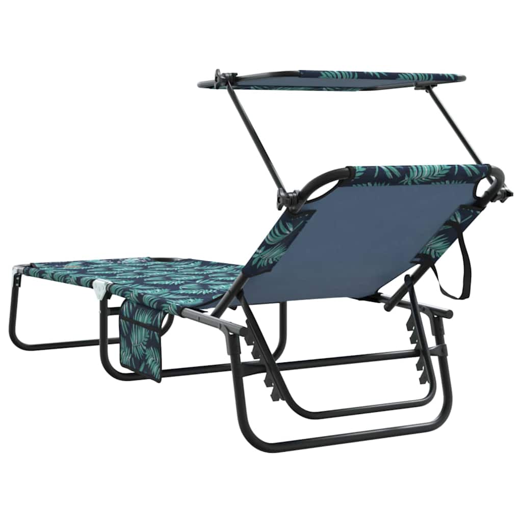 Folding Sun Lounger Folding Green 56 x 190 x 81cm Fabric